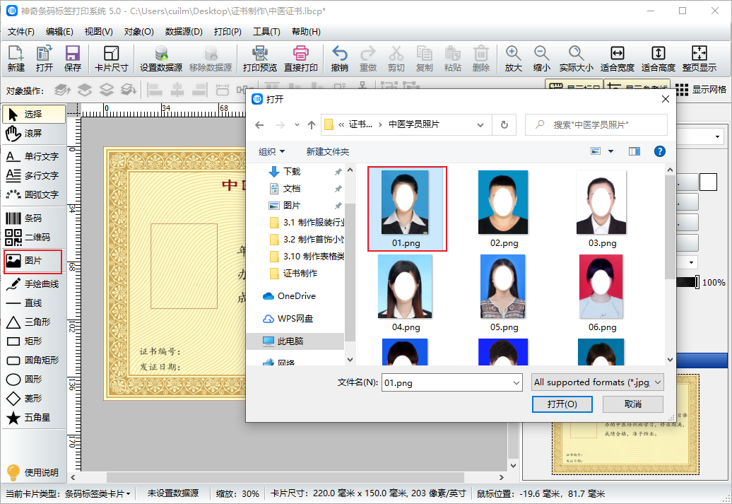证件证书制作效果